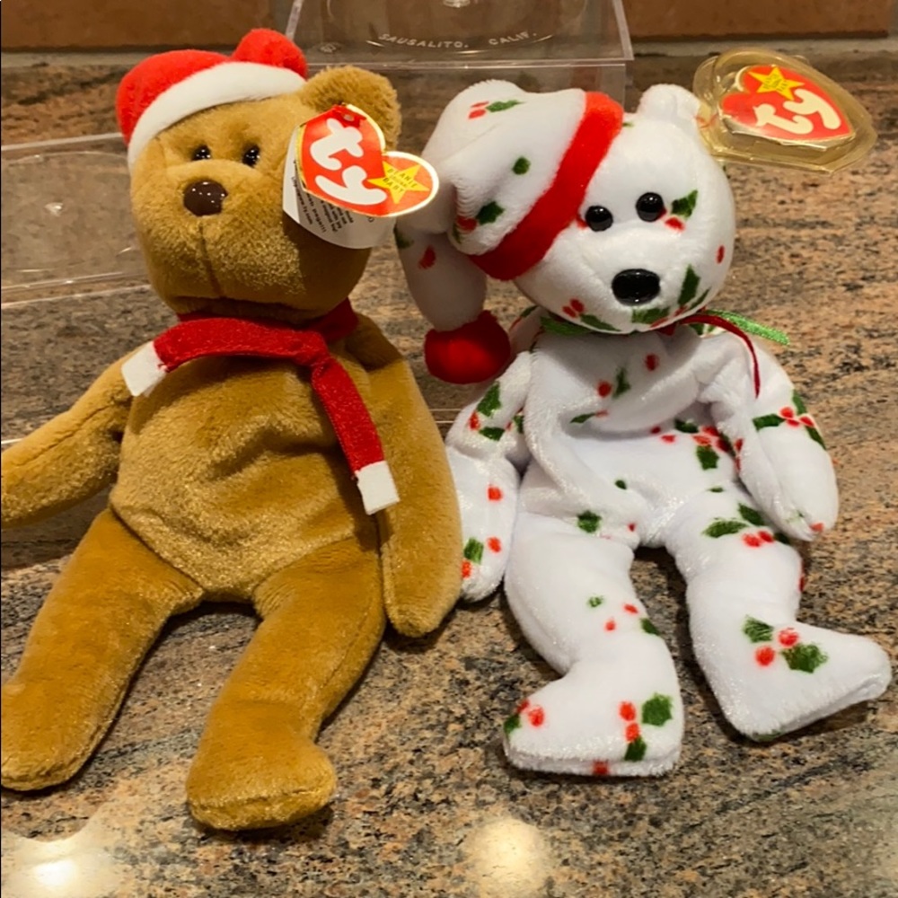 Ty Beanie Babies 1997 Teddy & 1998 Holiday Teddy
